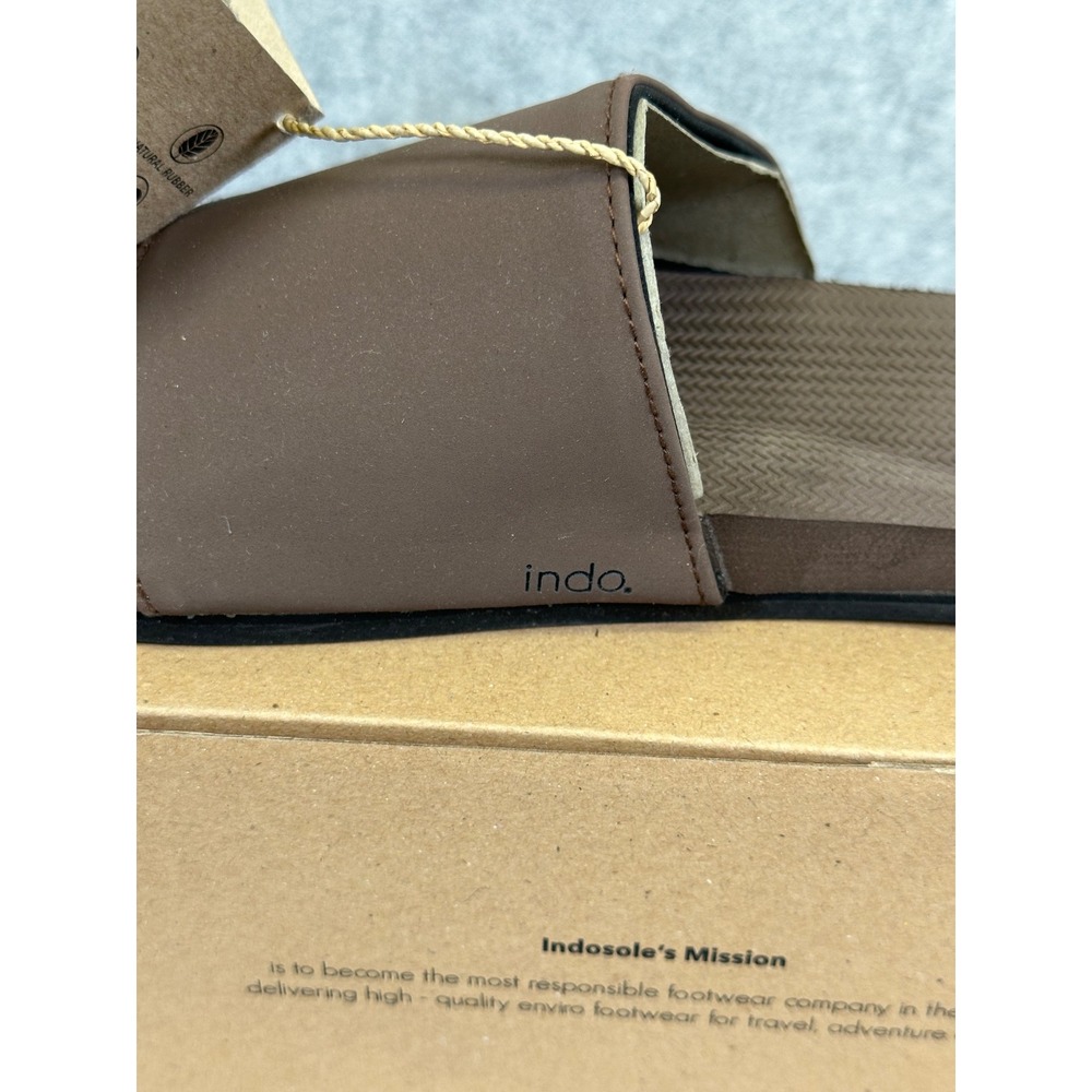 Indosole Mens Slide Sandals Size 7/8 Soil Brown Vegan Recycled Tire - Picture 4 of 11